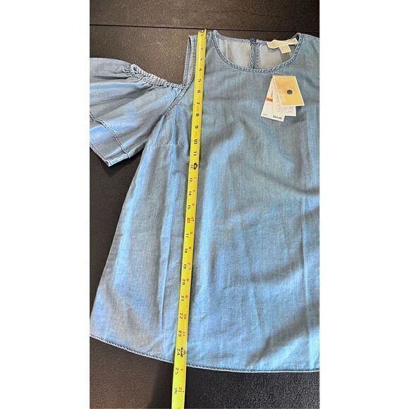 Michael Kors Women's Keyhole Back Short Sleeve Top Blue Sz Petites P/S NWT P1-87 - Picture 6 of 9